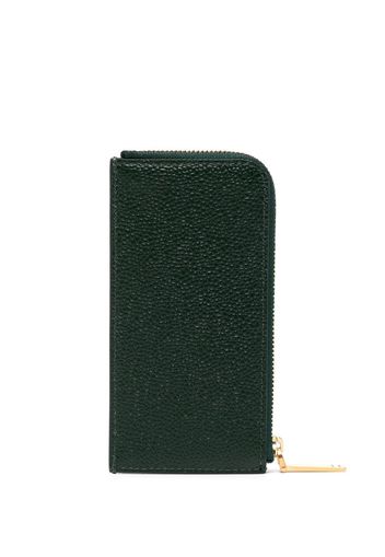 Thom Browne logo-stamp leather card holder - Verde