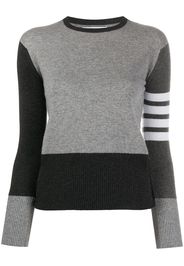 Thom Browne 4-bar colour-block jumper - 982 TONAL GREY