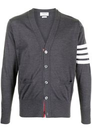 Thom Browne Cardigan con scollo a V con bande - Grigio