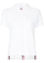 Relaxed Fit Short Sleeve Polo With Center Back Red, White And Blue Stripe In Classic Pique