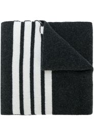 Full Needle Rib Scarf With White 4-Bar Stripe In Cashmere