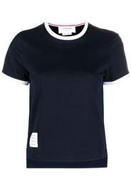 Thom Browne SHORT SLEEVE RINGER TEE IN MEDIUM WEIGHT JERSEY 40/2 - 415 Navy