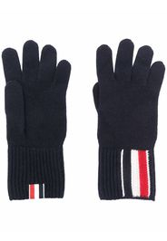 Thom Browne RWB stripe merino wool gloves - Blu