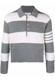 Thom Browne Maglione Rugby Stripe Polo - Grigio