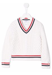 Thom Browne Maglione RWB Cricket Cable - Bianco