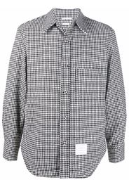 Thom Browne Giacca-camicia con motivo pied-de-poule - Nero