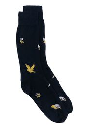 Thom Browne Calzini medi con intarsio Birds And Bees - Blu