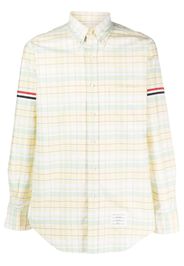 Thom Browne RWB-stripe check shirt - 750 LIGHT YELLOW