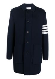 Thom Browne Cardigan lungo con dettaglio a 4 righe - Blu