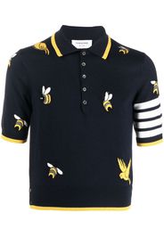 Thom Browne Polo con dettaglio a 4 righe - Blu