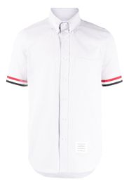 Thom Browne RWB-stripe cotton short-sleeved shirt - Grigio