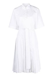 Thom Browne asymmetrical pleated shirtdress - Bianco