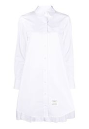 Thom Browne pleat-detail cotton shirtdress - Bianco