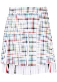 Thom Browne gingham pleated mini skirt - Bianco