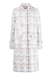 Thom Browne textured tweed single-breasted coat - Bianco