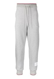 Thom Browne herringbone-pattern logo-patch track pants - Grigio