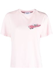 Thom Browne T-shirt piqué con ricamo - Rosa