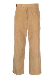 Thom Browne Pantaloni crop a coste - Marrone