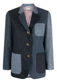 Thom Browne Blazer con design patchwork Donegal - Blu