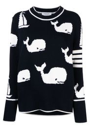 Thom Browne Maglione girocollo Whale Sail Boat - Blu