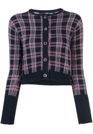 Thom Browne Cardigan crop Pow girocollo - Blu