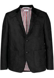Thom Browne Blazer monopetto con effetto jacquard - Nero
