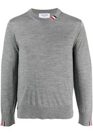 Thom Browne logo-patch wool sweatshirt - Grigio