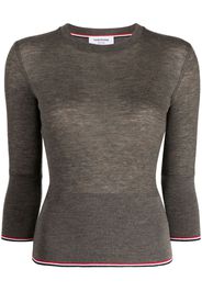 Thom Browne Maglione crop RWB a coste - Marrone