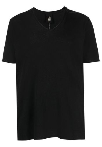 Thom Krom T-shirt aderente con scollo a V - Nero