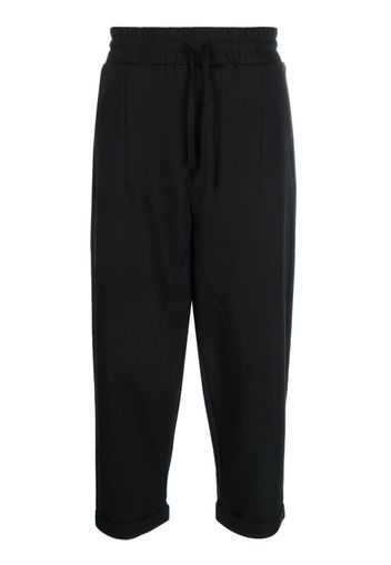 Thom Krom drawstring cotton blend cropped trousers - Nero