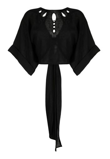 Three Graces Zelda cropped blouse - Nero