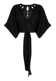 Three Graces Zelda cropped blouse - Nero