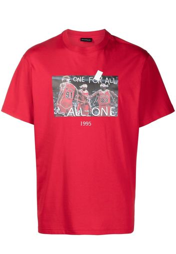 Throwback. T-shirt One For All con stampa - Rosso