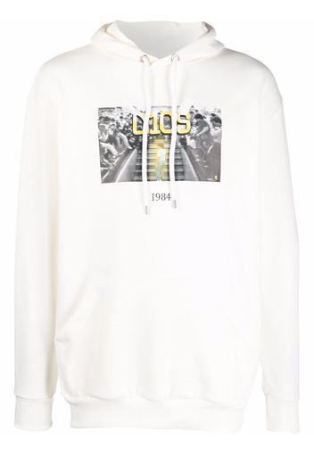 Throwback. Diego graphic-print hoodie - Bianco