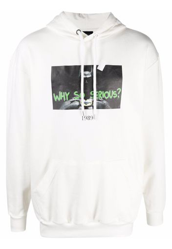 Throwback. graphic-print cotton hoodie - Bianco