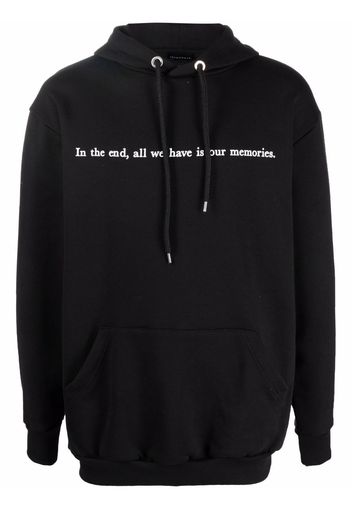 Throwback. slogan-print cotton hoodie - Nero
