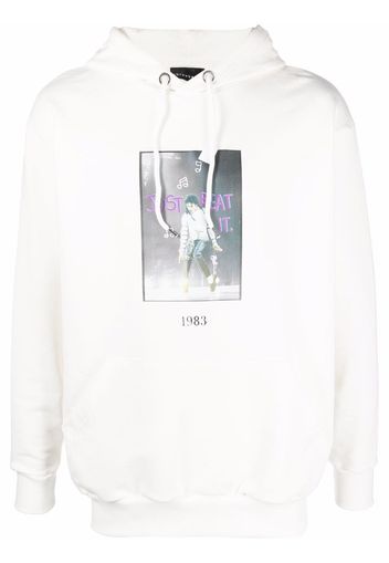 Throwback. photograph-print hoodie - Bianco