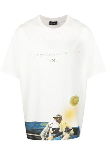 Throwback. graphic-print cotton T-shirt - Bianco