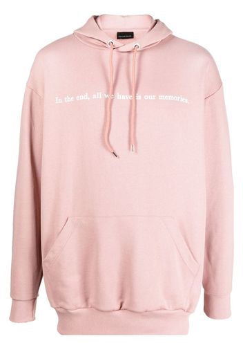 Throwback. slogan drawstring hoodie - Rosa