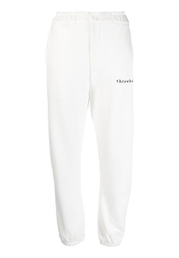 Throwback. logo-print cotton track pants - Bianco