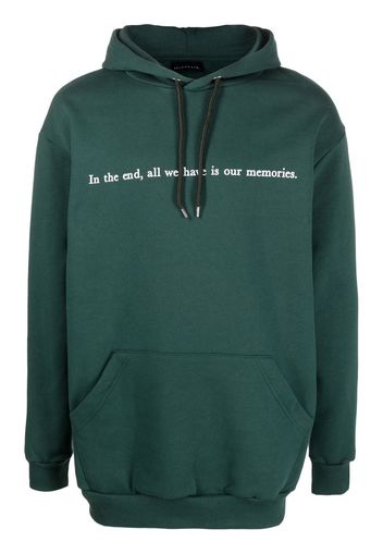 Throwback. slogan drawstring hoodie - Verde