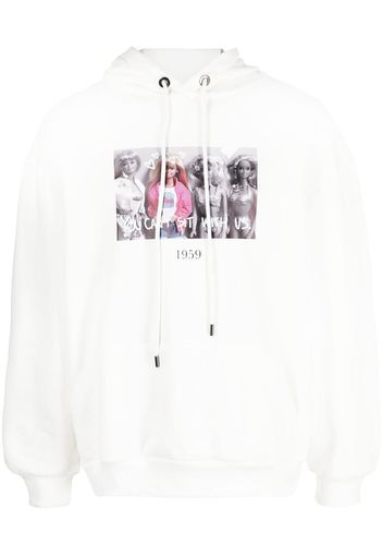 Throwback. Barbie graphic-print hoodie - Bianco