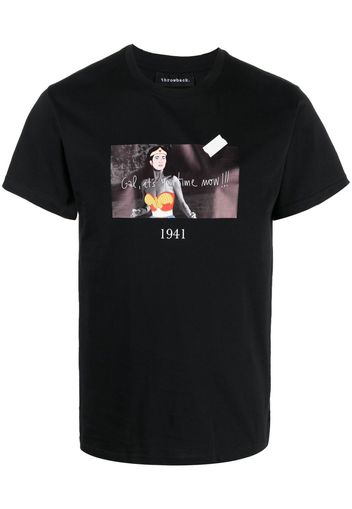 Throwback. Wonder Woman graphic-print T-shirt - Nero