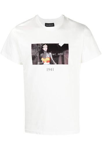 Throwback. graphic-print cotton T-shirt - Bianco