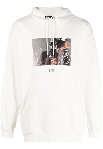 Throwback. graphic-print cotton hoodie - Toni neutri