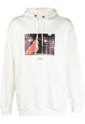 Throwback. graphic-print cotton hoodie - Toni neutri