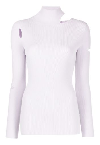 Tibi cut-out high-neck jumper - Viola