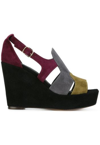 colour block wedge sandals