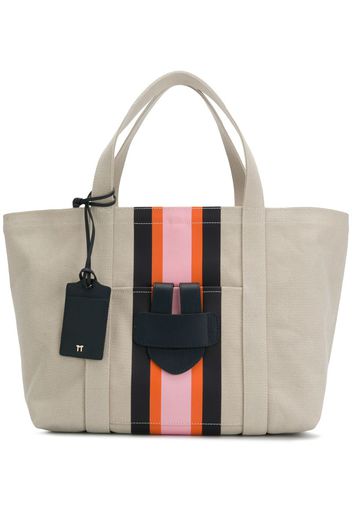 front striped tote