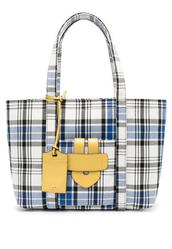 Simple check tote bag